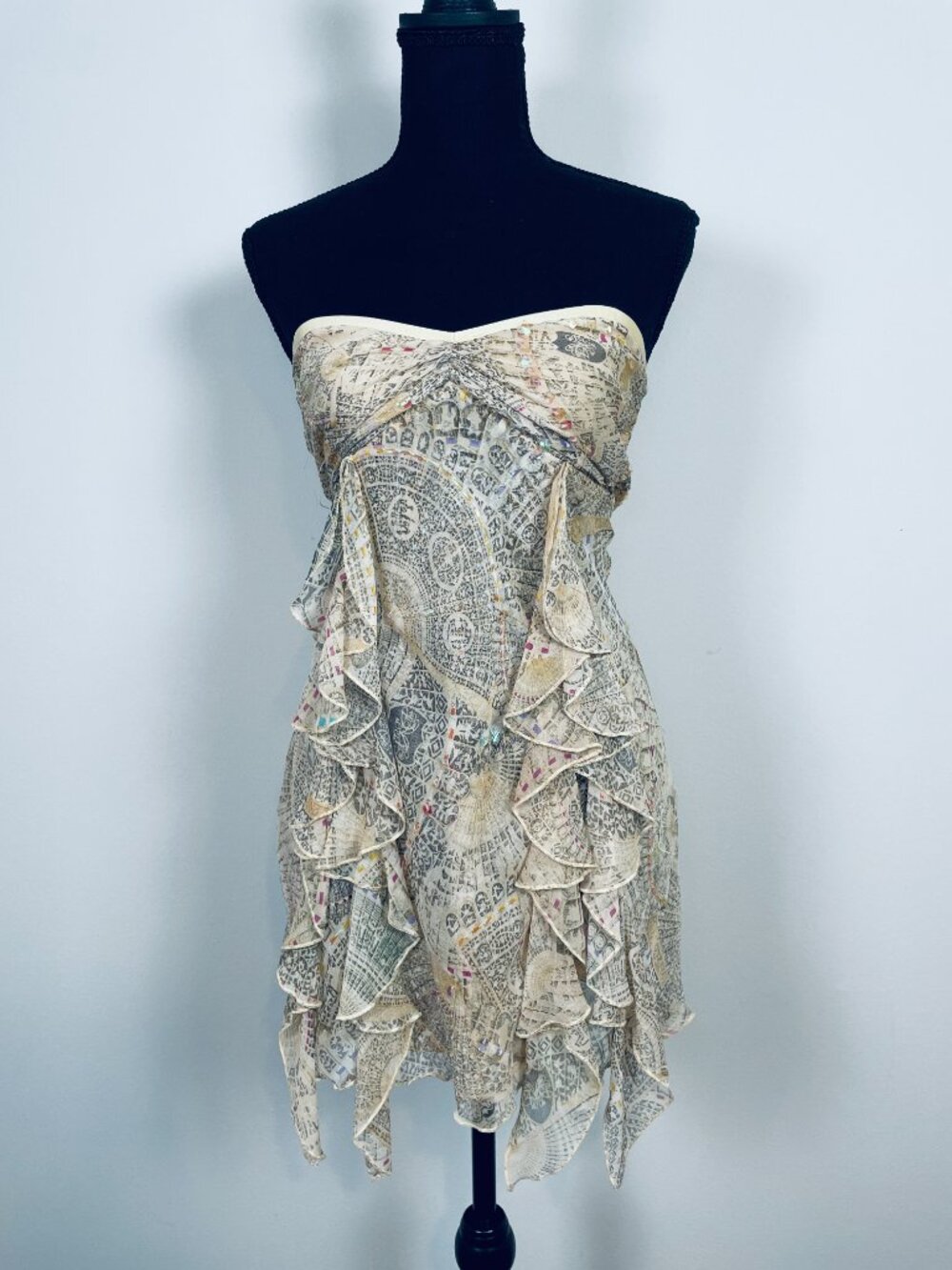 Diane von Furstenberg Vintage 2000s “Montespan” beaded silk tunic mini dress